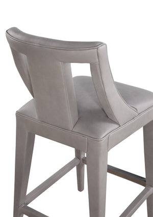 Olivia + Quinn Dalton Barstool - Modern Leather Design For Stylish Bar Areas With Luxurious Comfort And Functionality Anniston Dove Leather,Foam,Wood 2188_Bla9301