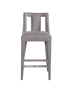 Olivia + Quinn Dalton Barstool - Modern Leather Design For Stylish Bar Areas With Luxurious Comfort And Functionality Anniston Dove Leather,Foam,Wood 2188_Bla9301