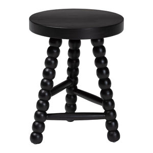 Bali & Pari David Solid Acacia Wood Bobbin Tripod Accent Stool Handcrafted for Any Room