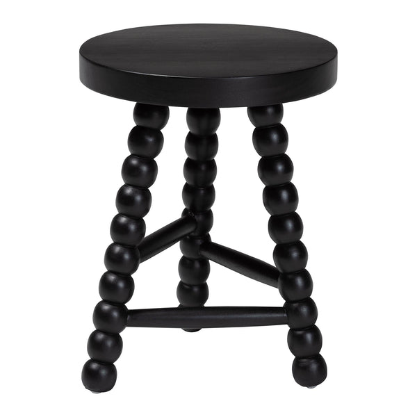 Bali & Pari David Solid Acacia Wood Bobbin Tripod Accent Stool Handcrafted for Any Room