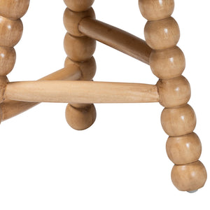 Bali & Pari David Solid Acacia Wood Bobbin Tripod Accent Stool Handcrafted for Any Room