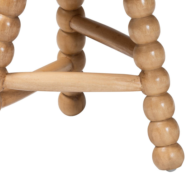 Bali & Pari David Solid Acacia Wood Bobbin Tripod Accent Stool Handcrafted for Any Room