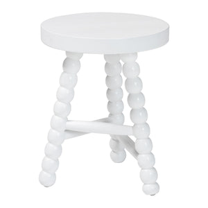 Bali & Pari David Solid Acacia Wood Bobbin Tripod Accent Stool Handcrafted for Any Room