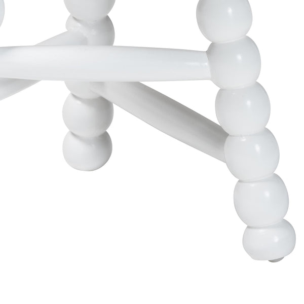 Bali & Pari David Solid Acacia Wood Bobbin Tripod Accent Stool Handcrafted for Any Room