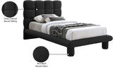 Deco Black Boucle Fabric Twin Bed DecoBlack-T Meridian Furniture