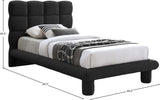 Deco Black Boucle Fabric Twin Bed DecoBlack-T Meridian Furniture