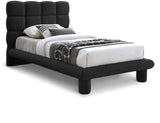 Deco Black Boucle Fabric Twin Bed DecoBlack-T Meridian Furniture