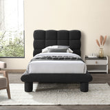 Deco Black Boucle Fabric Twin Bed DecoBlack-T Meridian Furniture