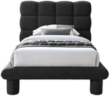 Deco Black Boucle Fabric Twin Bed DecoBlack-T Meridian Furniture