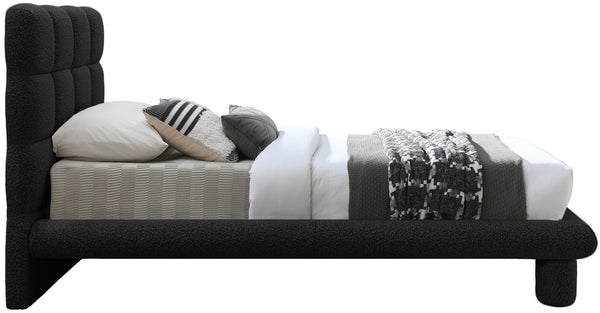 Deco Black Boucle Fabric Twin Bed DecoBlack-T Meridian Furniture