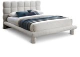 Deco Cream Boucle Fabric King Bed DecoCream-K Meridian Furniture