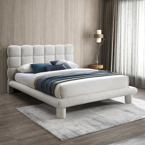 Deco Cream Boucle Fabric King Bed DecoCream-K Meridian Furniture