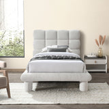 Deco Cream Boucle Fabric Twin Bed DecoCream-T Meridian Furniture