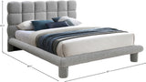 Deco Grey Boucle Fabric King Bed DecoGrey-K Meridian Furniture