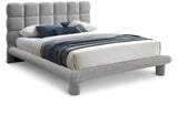 Deco Grey Boucle Fabric King Bed DecoGrey-K Meridian Furniture