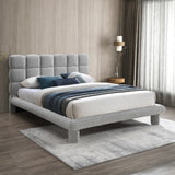 Deco Grey Boucle Fabric King Bed DecoGrey-K Meridian Furniture