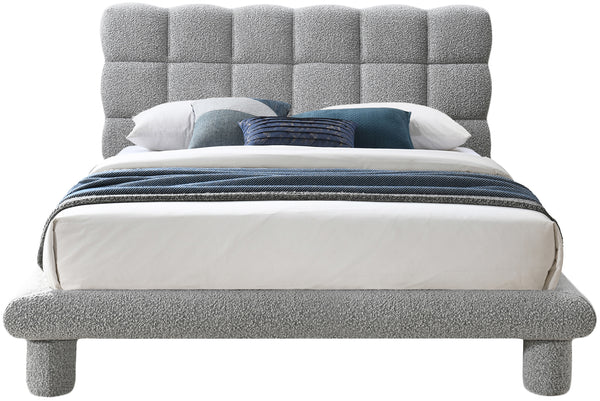 Deco Grey Boucle Fabric King Bed DecoGrey-K Meridian Furniture