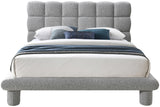 Deco Grey Boucle Fabric King Bed DecoGrey-K Meridian Furniture