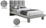 Deco Grey Boucle Fabric Twin Bed DecoGrey-T Meridian Furniture