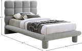 Deco Grey Boucle Fabric Twin Bed DecoGrey-T Meridian Furniture