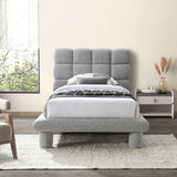 Deco Grey Boucle Fabric Twin Bed DecoGrey-T Meridian Furniture