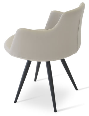 Soho Concept Dervish Star Armchair - Stylish Leatherette Dining Chair In Soft Orange, Black, Gold & Brass Finishes Black  Soho-concept-dining-chair-02597