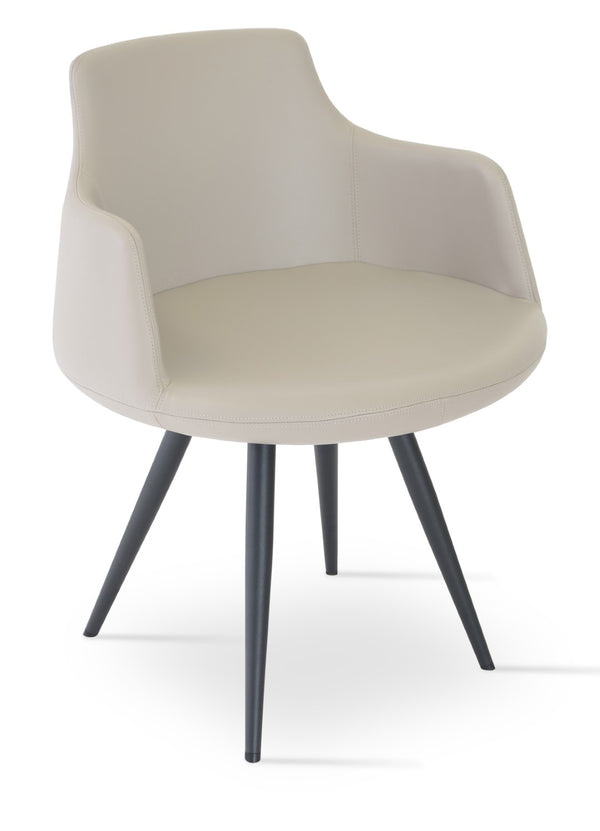 Soho Concept Dervish Star Armchair - Stylish Leatherette Dining Chair In Soft Orange, Black, Gold & Brass Finishes Black  Soho-concept-dining-chair-02597