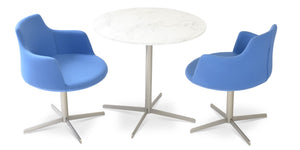 Soho Concept Dervish Swivel Armchair Dining Chair - Durable Camira Era Fabric, 10-year Guarantee, 350 Lbs Capacity Blue  Soho-concept-dining-chair-02598