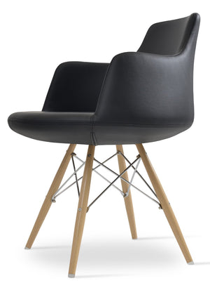 Soho Concept Dervish Elegant Dining Armchair In Soft Green Leatherette - 2-year Guarantee, Modern Comfort! Black,Natural  Soho-concept-dining-chair-02604