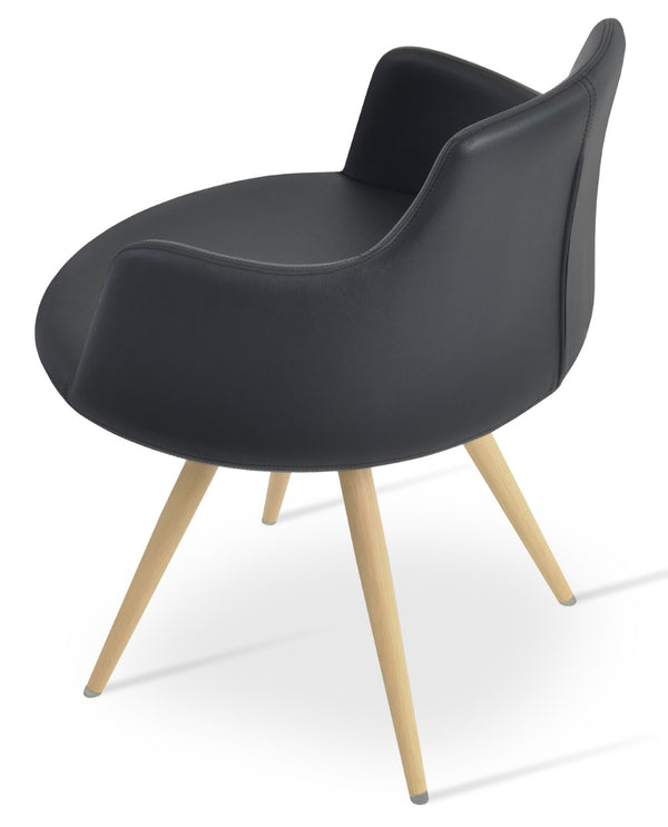 Soho Concept Dervish Star Armchair - Stylish Leatherette Dining Chair In Soft Orange, Black, Gold & Brass Finishes Black,Natural  Soho-concept-dining-chair-02607