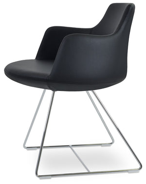 Soho Concept Dervish Wire Armchair Dining Chair – Stylish Ppm-fr Leatherette, Chrome Finish, 2-year Guarantee! Black,Chrome  Soho-concept-dining-chair-02610