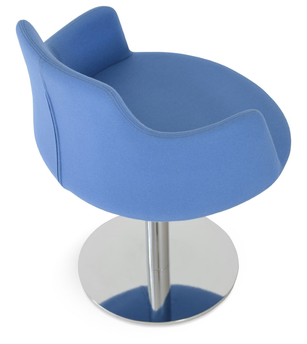 Soho Concept Dervish 4 Star Swivel Armchair - Luxurious Camira Blazer Wool Fabric With 10-year Guarantee, Stylish Design Chrome,Silver  Soho-concept-dining-chair-02257