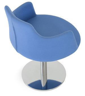 Soho Concept Dervish 4 Star Swivel Armchair - Luxurious Camira Blazer Wool Fabric With 10-year Guarantee, Stylish Design Chrome  Soho-concept-dining-chair-02618