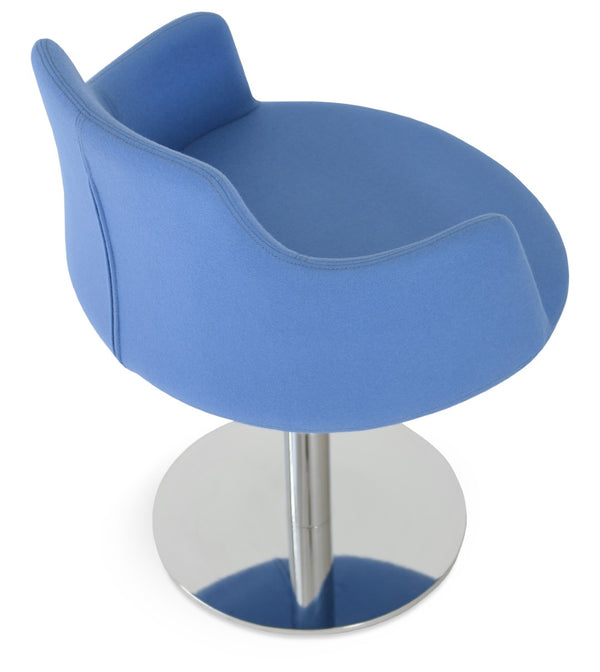 Soho Concept Dervish 4 Star Swivel Armchair - Luxurious Camira Blazer Wool Fabric With 10-year Guarantee, Stylish Design Chrome  Soho-concept-dining-chair-02618