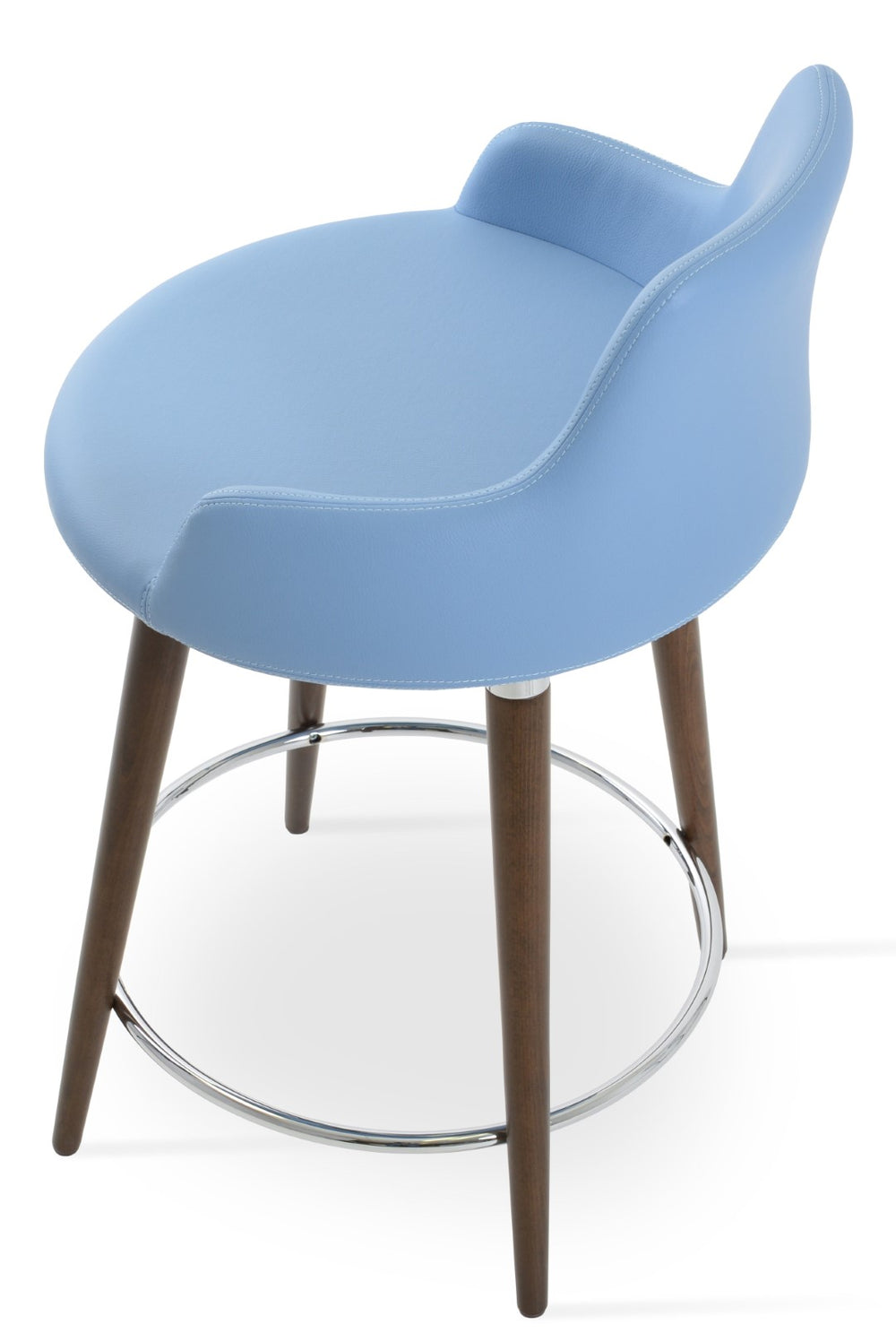 Soho Concept Dervish Wood Dining Armchair - Stylish Leatherette Upholstered Seat, Durable Walnut Finish, 2-year Guarantee Walnut,Blue  Soho-concept-dining-chair-08008