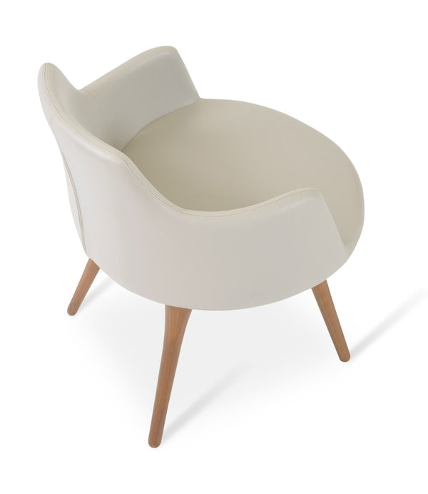 Soho Concept Dervish Wood Dining Armchair - Solid Beech, Soft Leatherette, 2-year Guarantee, Stylish Comfort Walnut  Soho-concept-dining-chair-02590