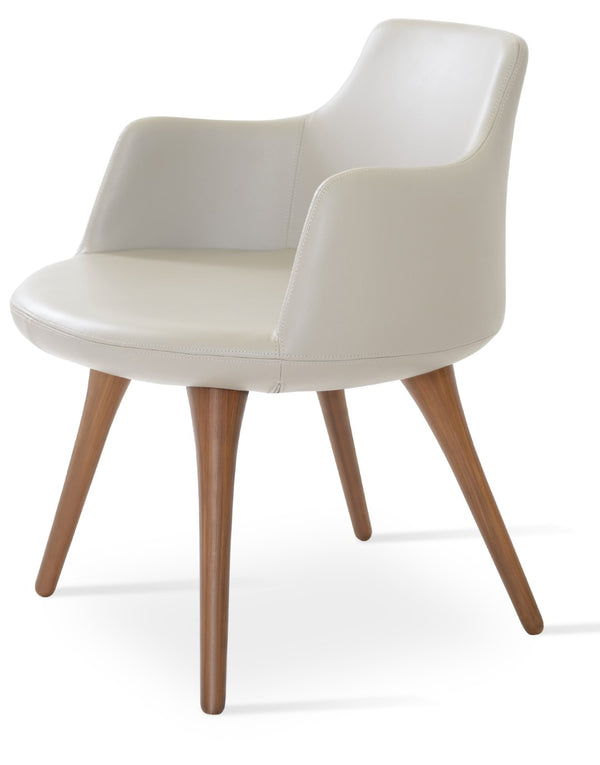 Soho Concept Dervish Wood Dining Armchair - Solid Beech, Soft Leatherette, 2-year Guarantee, Stylish Comfort Walnut  Soho-concept-dining-chair-02245