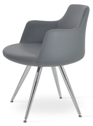 Soho Concept Dervish Star Armchair - Stylish Leatherette Dining Chair In Soft Orange, Black, Gold & Brass Finishes Chrome,Grey  Soho-concept-dining-chair-02474