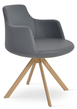 Soho Concept Dervish Sword Dining Armchair - Elegant Leatherette Chair With Memory Swivel & 2-year Guarantee Natural,Grey  Soho-concept-dining-chair-02536