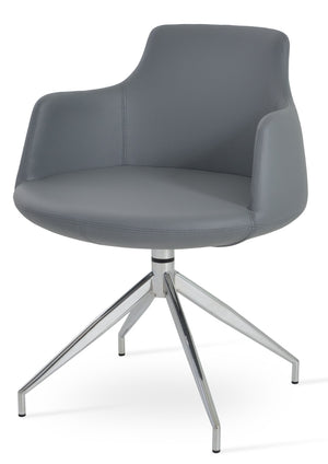 Soho Concept Dervish Stylish Spider Swivel Armchair Dining Chair With 2-year Guarantee - Soft Leatherette Comfort Grey  Soho-concept-dining-chair-02461