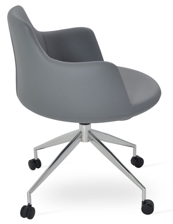 Soho Concept Dervish Stylish Spider Swivel Armchair Dining Chair With 2-year Guarantee - Soft Leatherette Comfort Grey  Soho-concept-dining-chair-02468