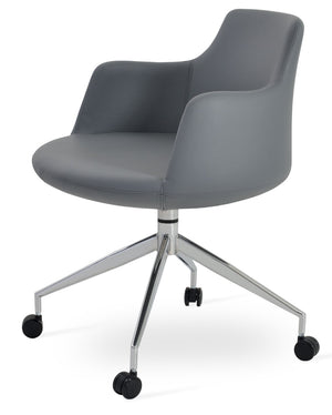 Soho Concept Dervish Stylish Spider Swivel Armchair Dining Chair With 2-year Guarantee - Soft Leatherette Comfort Grey  Soho-concept-dining-chair-02467