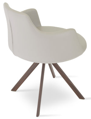 Soho Concept Dervish Sword Dining Armchair - Elegant Leatherette Chair With Memory Swivel & 2-year Guarantee Walnut  Soho-concept-dining-chair-02537