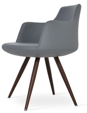 Soho Concept Dervish Star Armchair - Stylish Leatherette Dining Chair In Soft Orange, Black, Gold & Brass Finishes Walnut,Grey  Soho-concept-dining-chair-02483