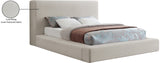 Devin Beige Linen Textured Fabric King Bed DevinBeige-K Meridian Furniture