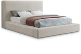 Devin Beige Linen Textured Fabric King Bed DevinBeige-K Meridian Furniture