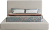 Devin Beige Linen Textured Fabric Queen Bed DevinBeige-Q Meridian Furniture