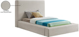 Devin Beige Linen Textured Fabric Twin Bed DevinBeige-T Meridian Furniture