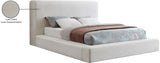 Devin Cream Linen Textured Fabric Full Bed DevinCream-F Meridian Furniture