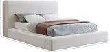 Devin Cream Linen Textured Fabric Full Bed DevinCream-F Meridian Furniture